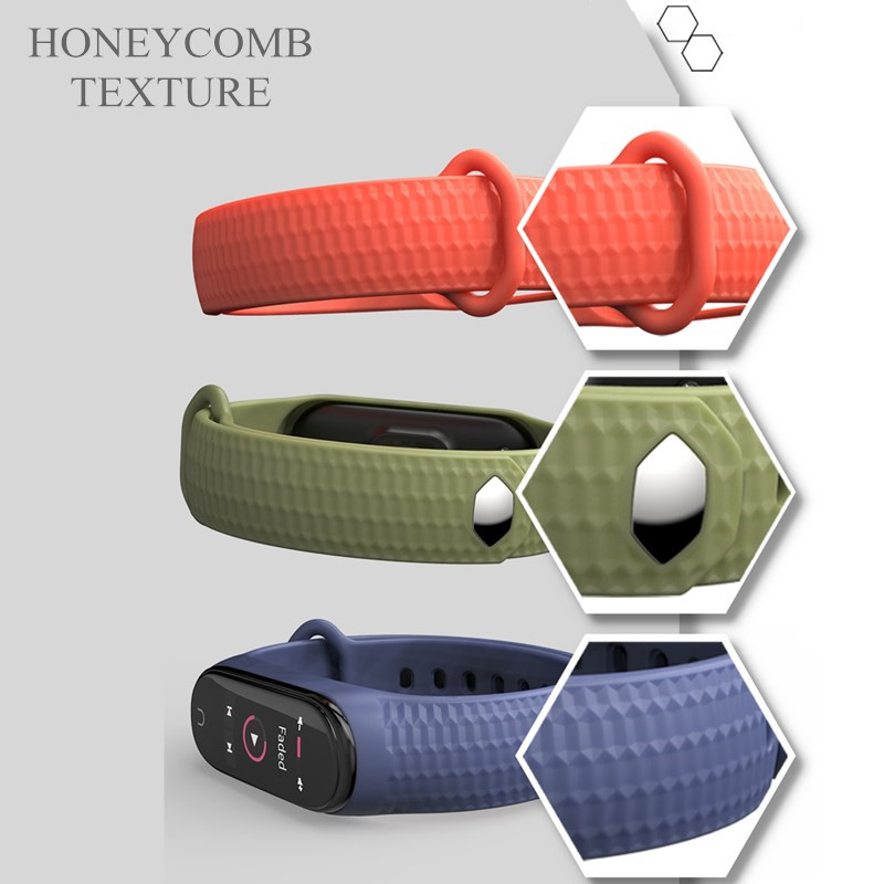 Dây Đeo Thay Thế Chất Liệu Silicon Màu Trơn Cho Xiaomi Mi Band 4 3 5 Mi