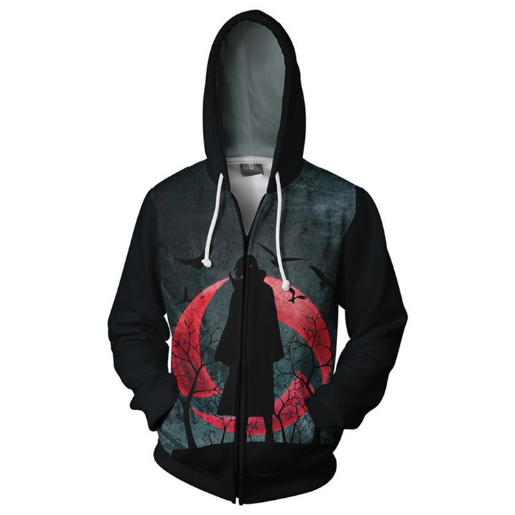 Áo Khoác Hoodie Cosplay Nhân Vật Uchiha Itachi Trong Naruto 3d