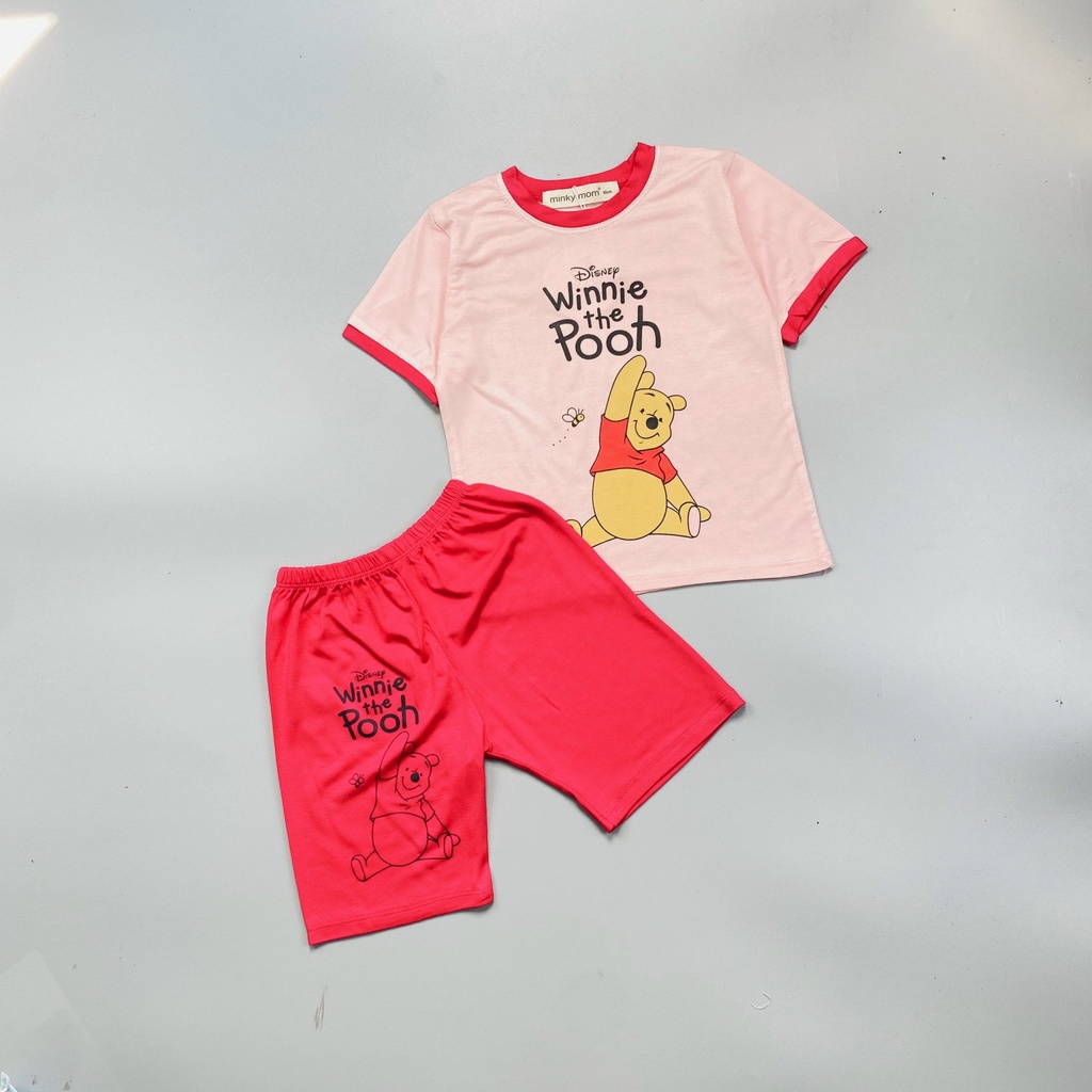 [Bé 18-32kg] Bộ ngắn tay thun lạnh gấu Pooh cho bé trai bé gái từ 18-32kg