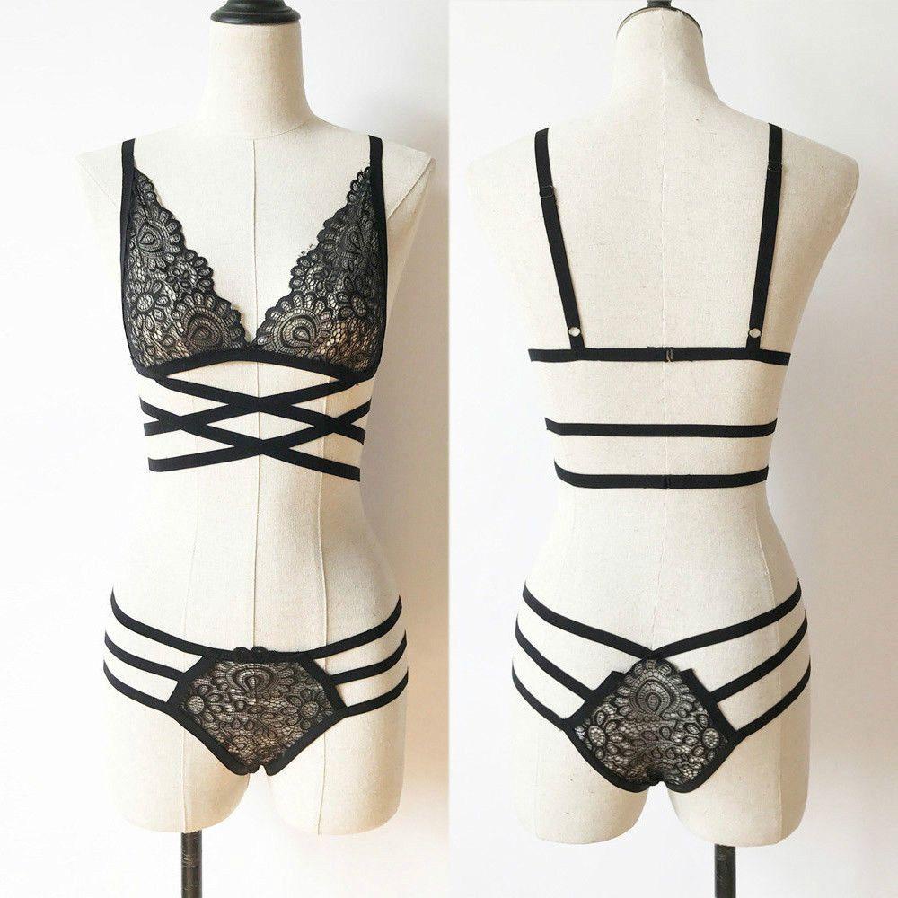 Set Áo Ngực &amp; Quần Lót Nữ Dây Chéo Gợi Cảm