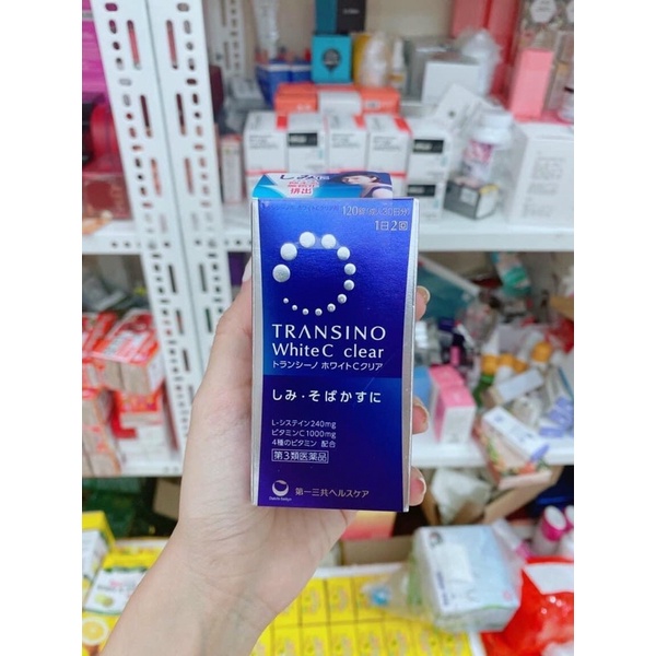 Viên uống TRẮNG DA MỜ THÂM NÁM Transino White C Clear 120v chính hãng | BigBuy360 - bigbuy360.vn