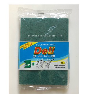 Combo 3 miếng Deli cước xanh rửa bát, chén, đĩa,xong, nồi THÁI LAN