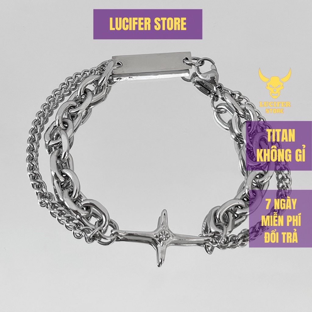 Vòng Tay Bạc Nam cá tính Enchanted Unisex Titan không gỉ Đẹp Ngầu  Đơn Giản Lucifer Store Lắc Tay Phong Cách - Enchanted