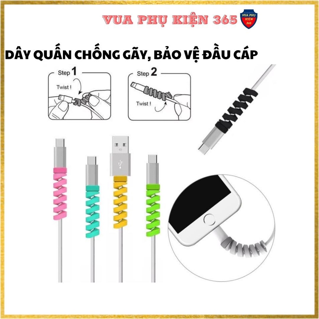 Dây Quấn Silicon Dạng Lò Xo Bảo Vệ Đầu Cáp Sạc Chống Gãy Dài 3Cm