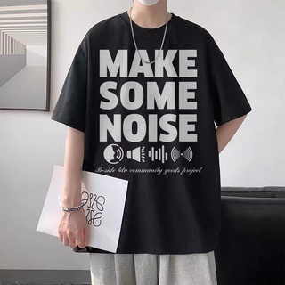 Áo thun unisex tay lỡ, áo thun form rộng oversize 100% cotton co dãn 2 chiều B-side Make Some Noise Streetwear