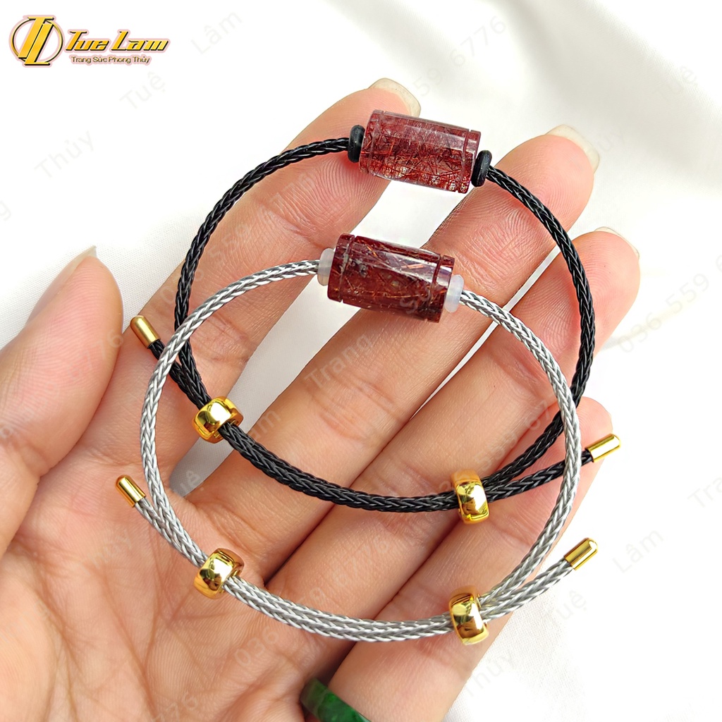 Vòng tay may mắn lu thống thach anh tóc đỏ hợp mệnh hỏa thổ, mang lại tài lộc hanh thông - Tuệ Lâm