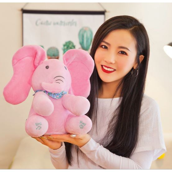 Thú Bông Ú Oà dễ thương biết hát biết vẫy tai các loại Voi, Gấu, Thỏ, Vit siêu đáng yêu cho bé