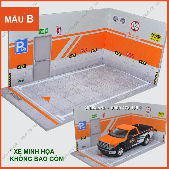 Mô Hình Handmade Garage Xe Tỉ Lệ 1:24 - Hầm Xe Hoặc Thương Hiệu Xe  - 7047