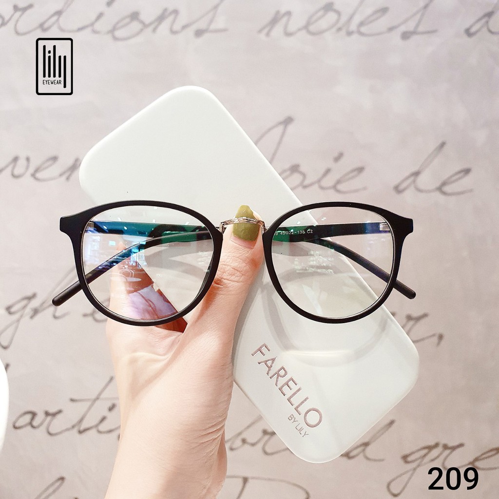 [Mã SKAMCLU8 giảm 10% cho đơn từ 100K] Gọng kính cận Lilyeyewear nhựa dẻo mắt tròn thời trang 209