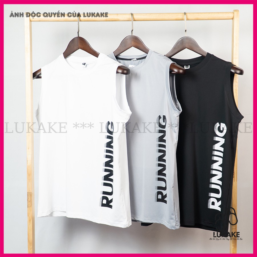 Áo sát nách nam ⚡FREESHIP⚡ Áo thể thao nam sát nách tanktop 5 màu RUNNING LUKAKE.