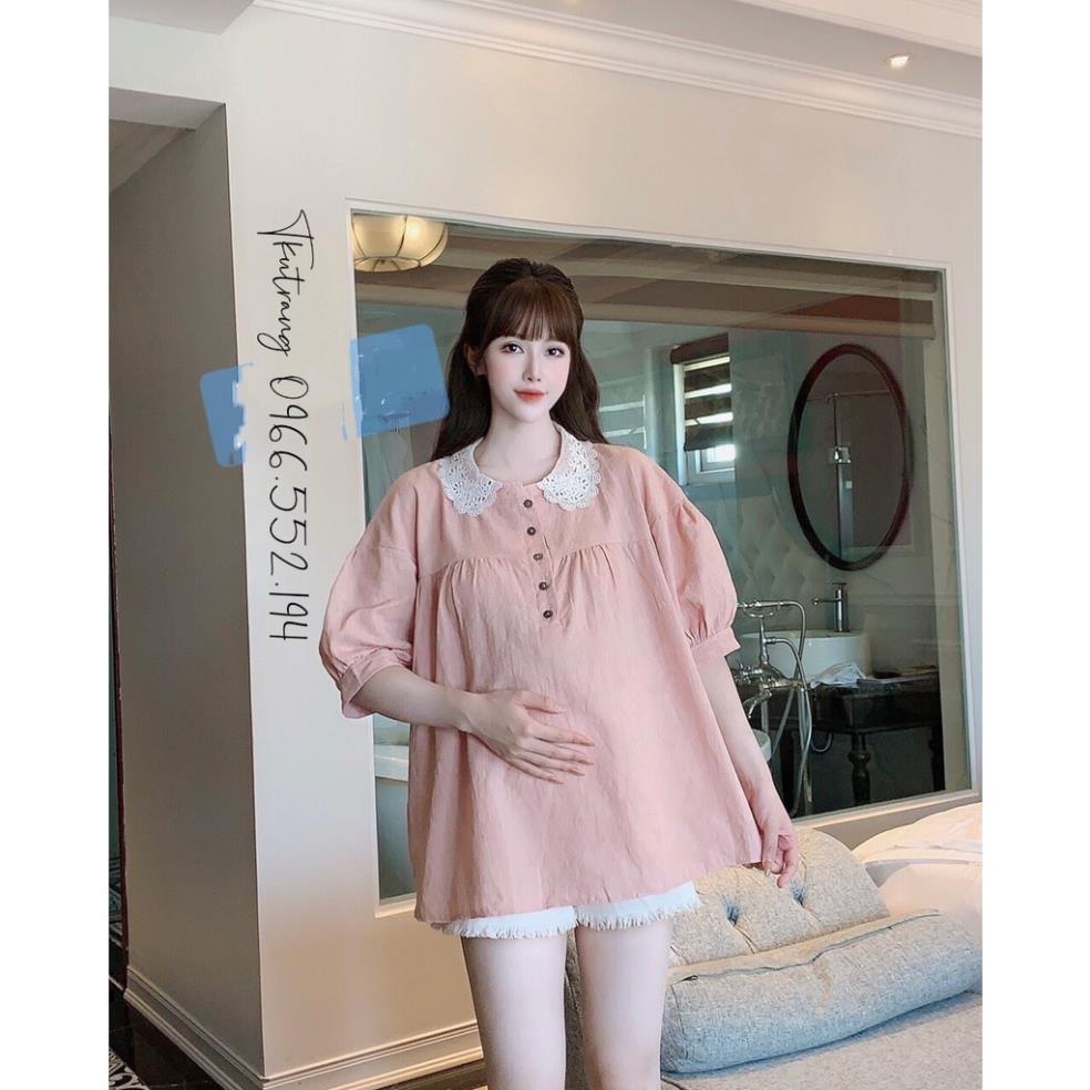(SẴN HÀNG) Bộ Bầu Xinh Quần sooc Bầu Trẻ Trung Năng Động Q210