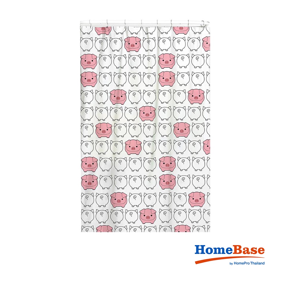 HomeBase MOYA Rèm tắm bằng Polyester ACS18087 W180xD0.1xH180 Cm màu hồng