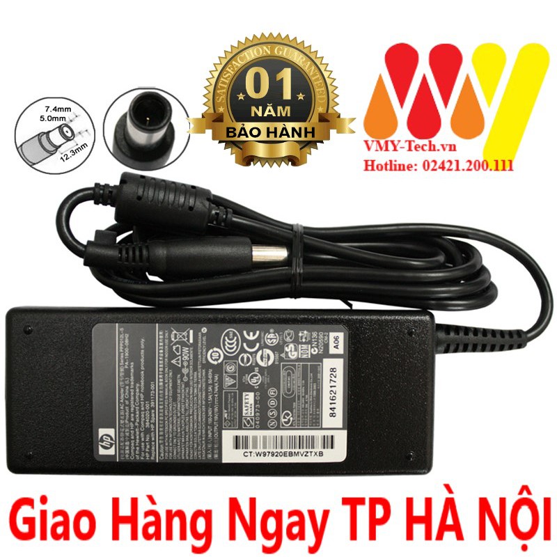 SẠC Laptop HP 4.7 Chân KIM To - 19V - 4.7A HP 8460 8470 8560P 8570P (Adapter HP 90w Tròn To) tặng kèm dây nguồn