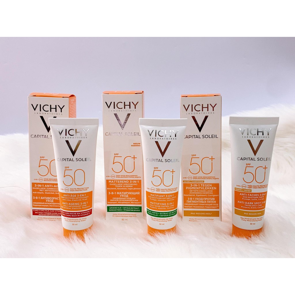 Kem chống nắng Vichy 3-In-1 SPF50+ (UVB+UVA) 50ml