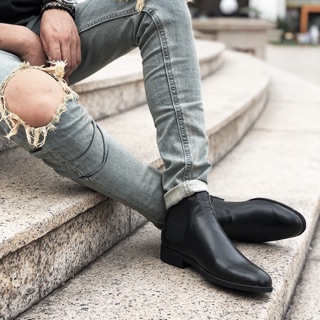 Chelsea boot da bò. Tăng chiều cao 6cm
