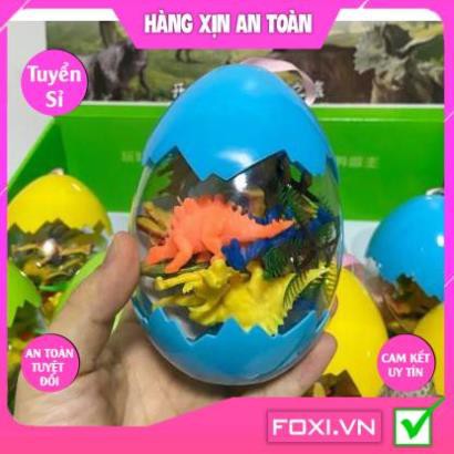 Bộ đồ chơi trứng Khủng Long-Mô hình nhựa dẻo-siêu bền-sưu tầm-chơi trong nhà-màu sắc bắt mắt