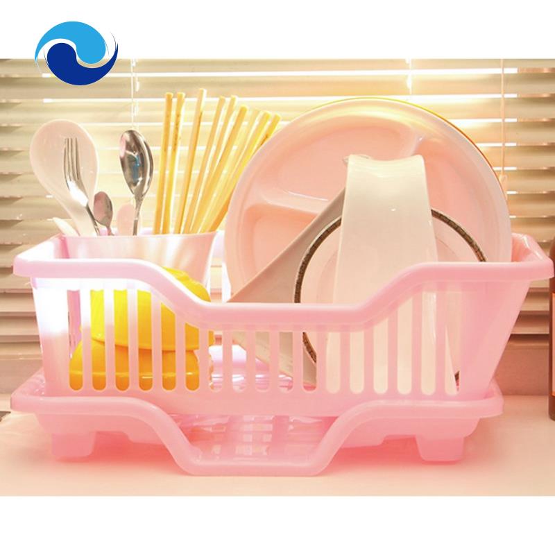 Khay Nhựa Úp Chén Dĩa Ráo Nước Approx 17.5x9.5x7inch Màu Hồng
