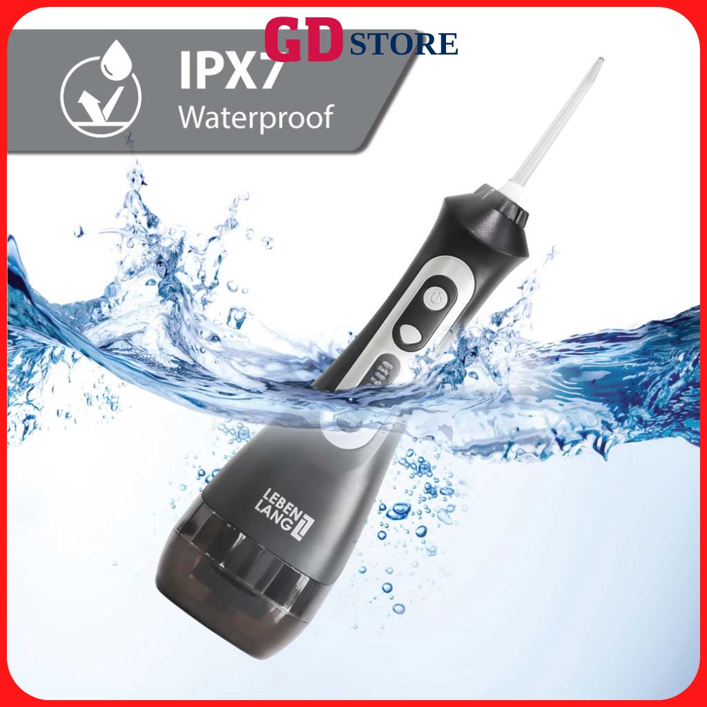 Máy tăm nước cầm tay,tăm nước mini LEBENLANG LBT1486S 3 chế độ 5 đầu tăm tặng kèm túi vải bảo hành 24 tháng