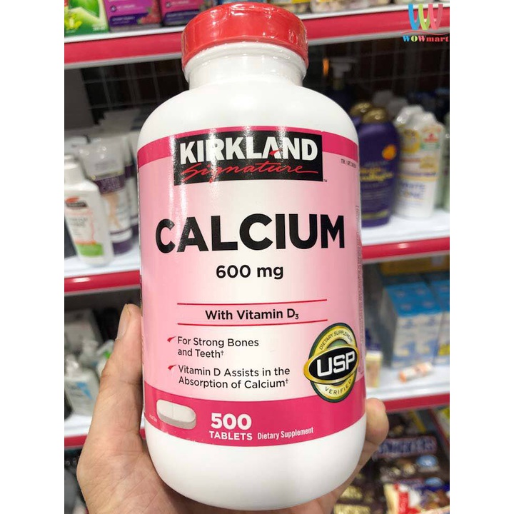Viên Uống Bổ Sung Canxi Kirkland Calcium 600mg Vitamin D3 500viên