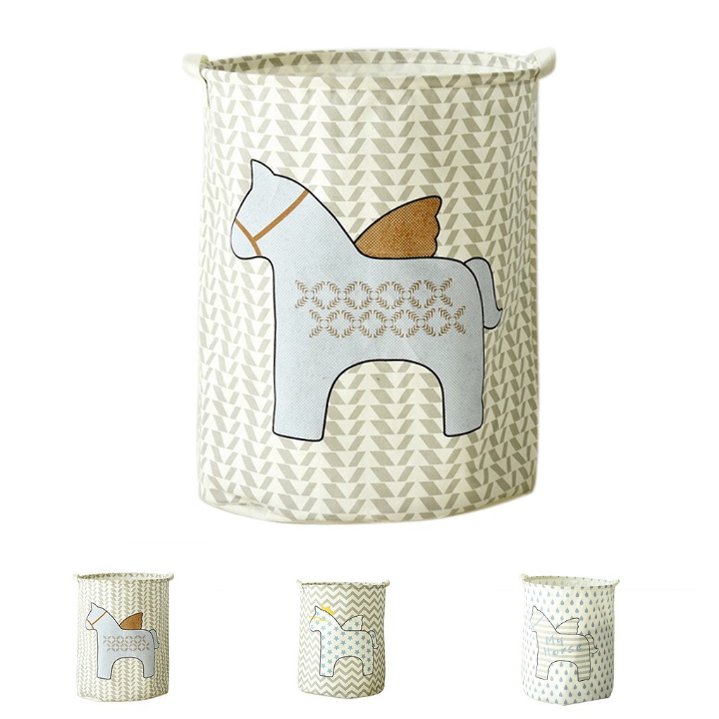 Giỏ Đựng Quần Áo Giặt Ủi, Đồ Chơi Trẻ Em Hình Trụ, Gấp Được