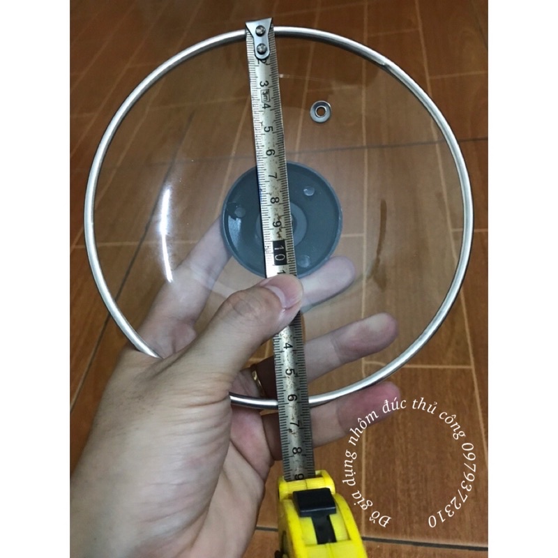 Nắp vung kính cường lực viền inox HP size 14.5cm~25.2cm