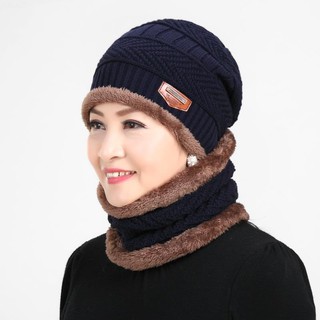 Bộ khăn mũ len cho người lớn tuổi cực ấm