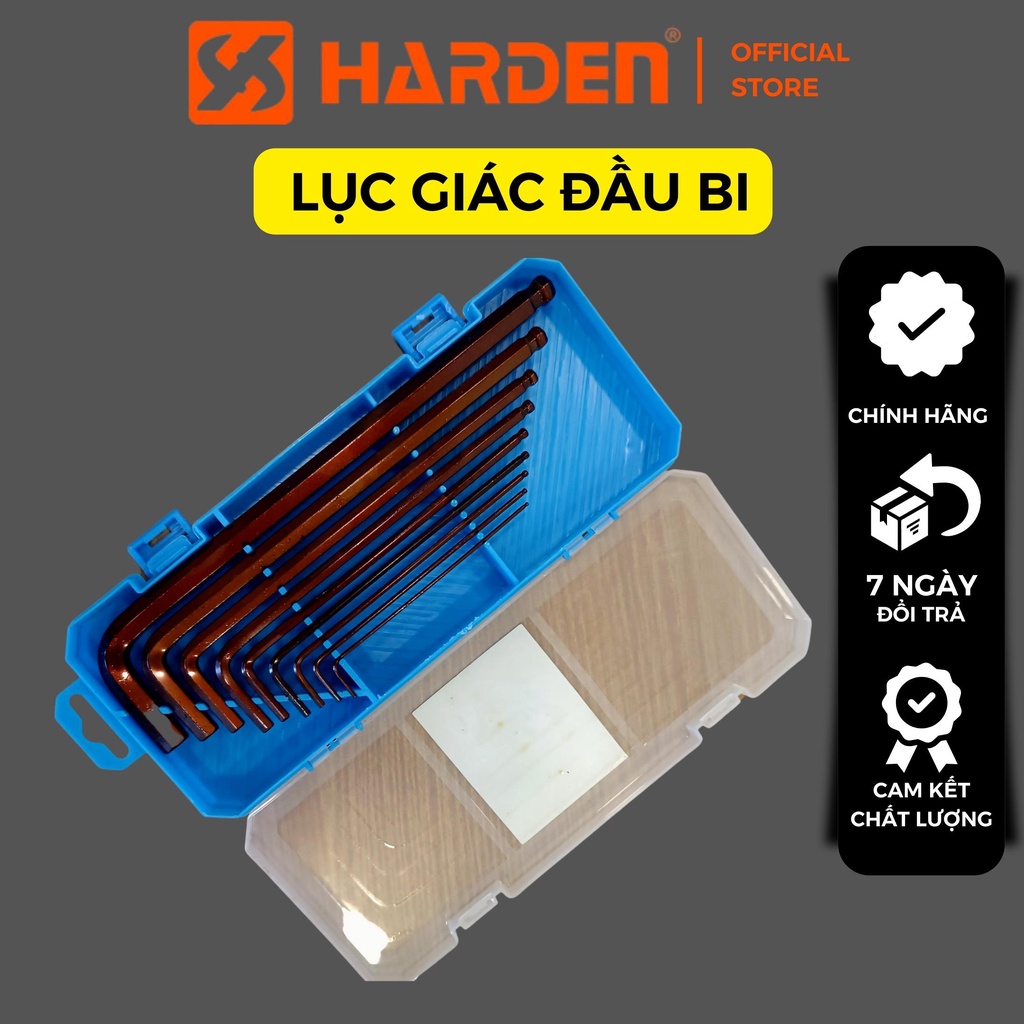 Bộ Lục Giác Thép Nâu Đầu Bi 9 Cây Chữ L 1.5-10mm , Chất liệu thép CR-V6150