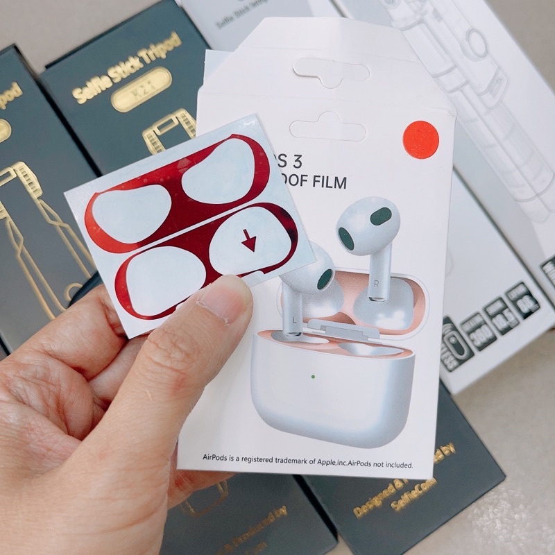 [AirPod Pro,Airpod 3]Miếng dán kim loại chống bụi chống bẩn bên trong tai nghe Airpod Pro 2019