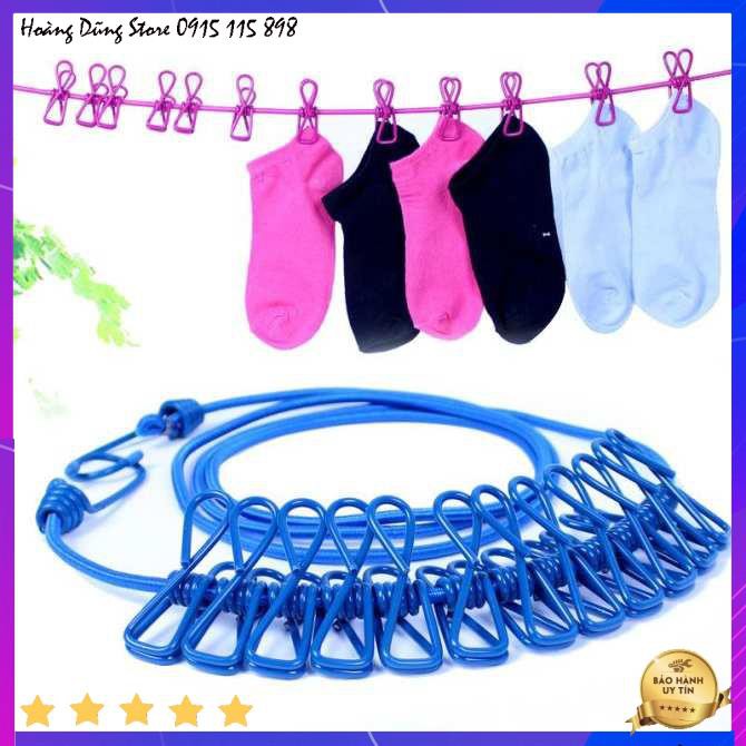 💥FREE SHIP💥 Dây phơi đồ thông minh kèm cặp nhiều màu (dây kèm cặp)