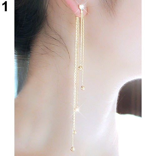 Cặp khuyên tai đính đá lấp lánh dạng tua rua sang trọng dành cho nữ