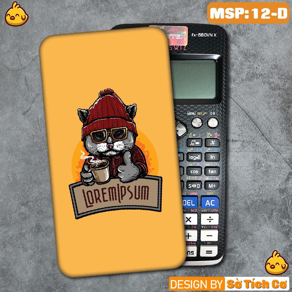 Miếng decal dán máy tính casio vinacal FX500 FX570 FX580 - 570ES 570EX 680EX Cute cat 2 MSP: SV-12