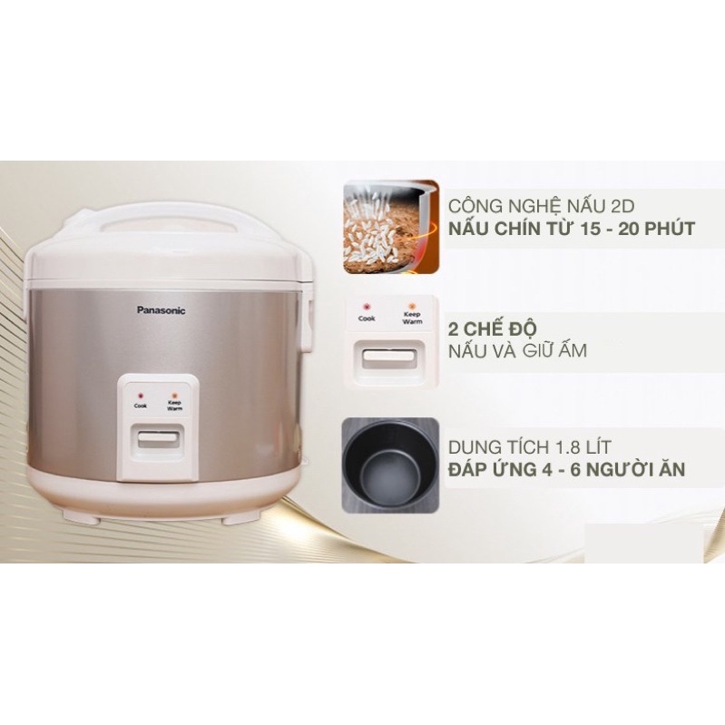 Nồi cơm điện Panasonic 1.8 lít SR-MVN187HRA  hàng Trưng Bày như mới 99%