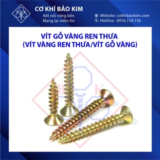 Vít gỗ vàng ren thưa, vít gỗ vàng, vít vàng ren thưa