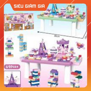 Bộ bàn xếp hình lego 69 chi tiết cho bé sáng tạo thông minh