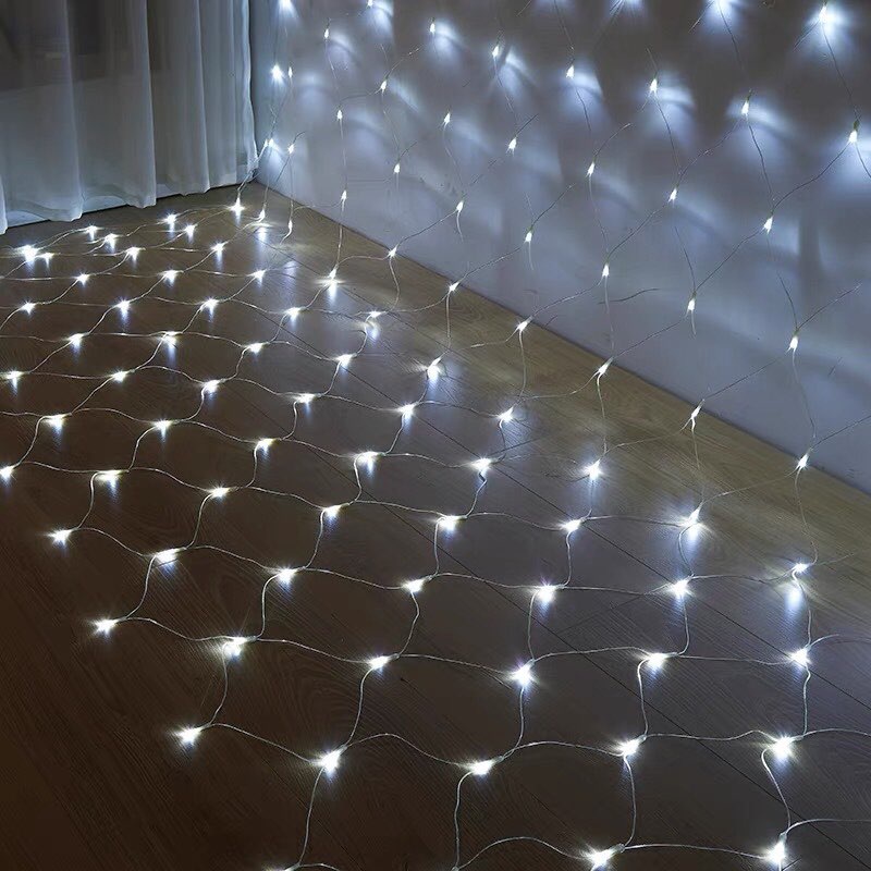 Đèn Rèm Lưới Mắt Cáo 3x2m 200 LED , Led Trái tim 1,5 X 2m