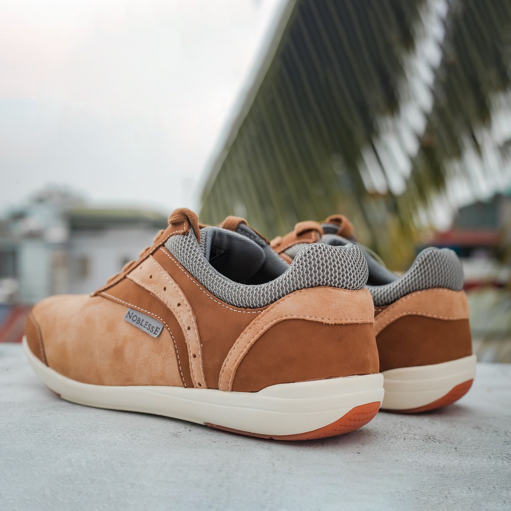 Giày thể thao nam thời trang sneaker da lộn cao cấp , siêu nhẹ mẫu mới nhất 2020 nâu fullsize 38-44