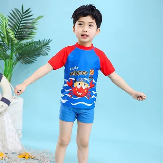 Bộ đồ bơi bé trai/ in hình cua Little Skipper dễ thương đủ size cho bé từ 17-29kg( HÀNG SẴN)