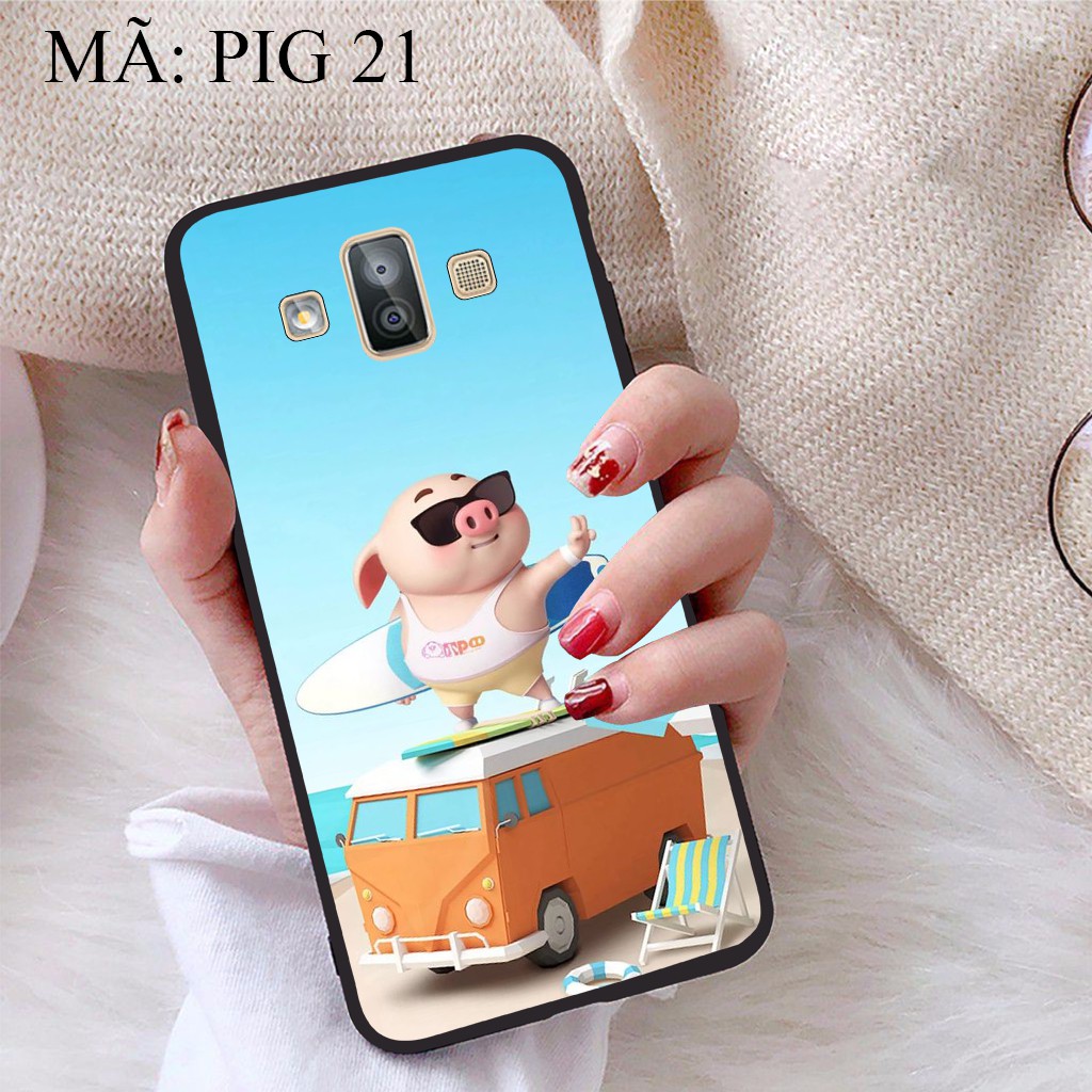 Ốp lưng Samsung J7 Duo viền dẻo TPU BST Heo Con