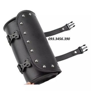 Túi da tròn mini treo xe đạp, motor
