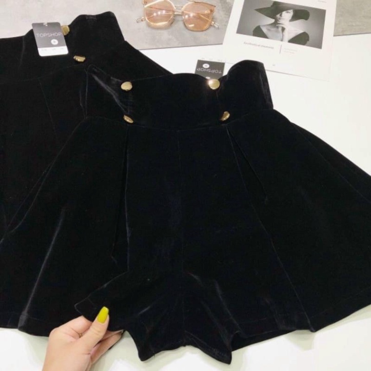 Quần short nữ - Quần short nhung cạp to mềm mịn nội y xanh chất đẹp giá tốt