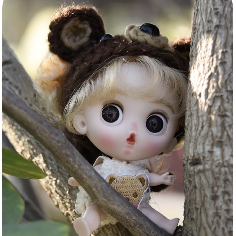 Búp bê dễ thương 11cm ob11 BJD mắt 3D kích thước 1/12 xinh xắn đồ chơi cho bé gái bao gồm hộp đựng