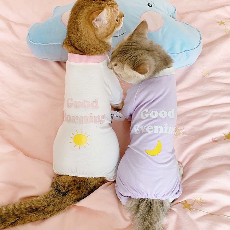 good night fur kids ~ đồ ngủ cho chó Schnauzer Ji quần áo con bốn chân bông tinh khiết trang phục mèo cưng mùa thu