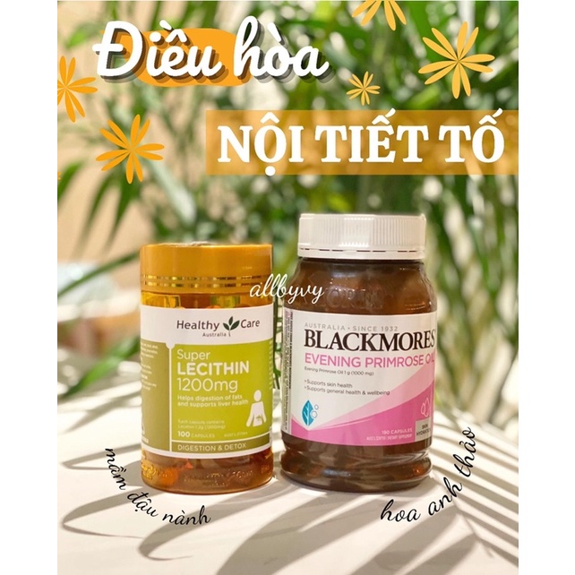 Mầm đậu nành Healthy Care Super Lecithin, Hoa anh Blackmore Evening cân bằng nội tiết tố giúp giảm nám, tàn nhang