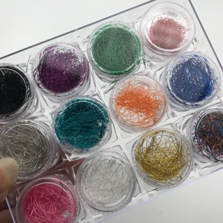 Chỉ kim tuyến 12 màu-phụ kiện Nail