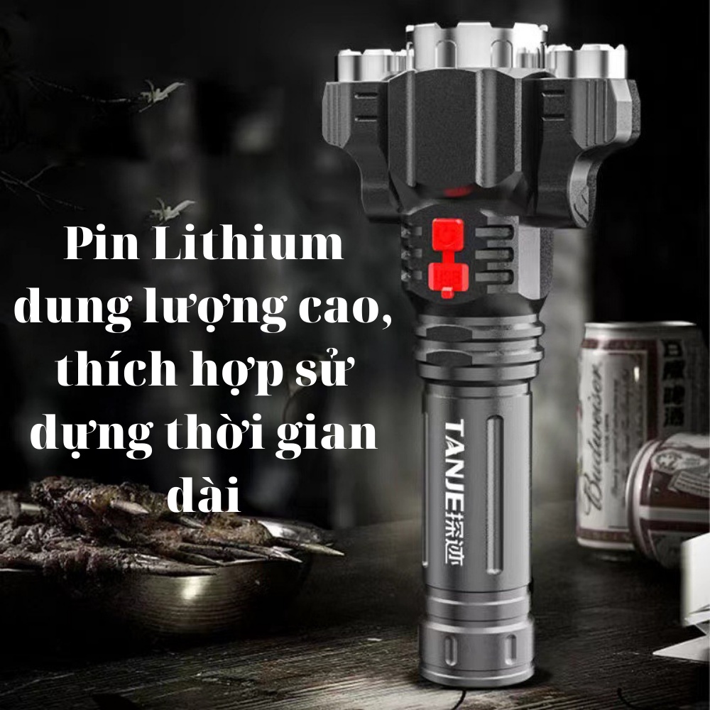 Đèn Pin Cầm Tay Siêu Sáng 3 Bóng Kèm Pin và Sạc