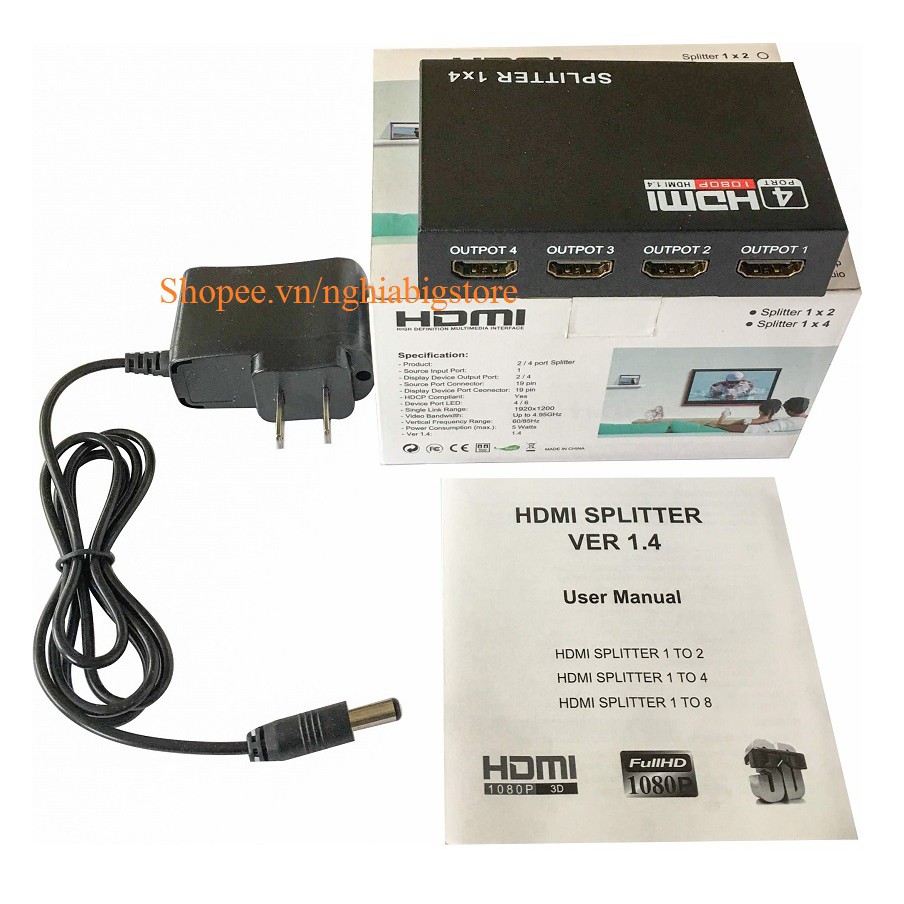 Hộp HUB Chia Cổng HDMI từ 1 Ra 4 Port