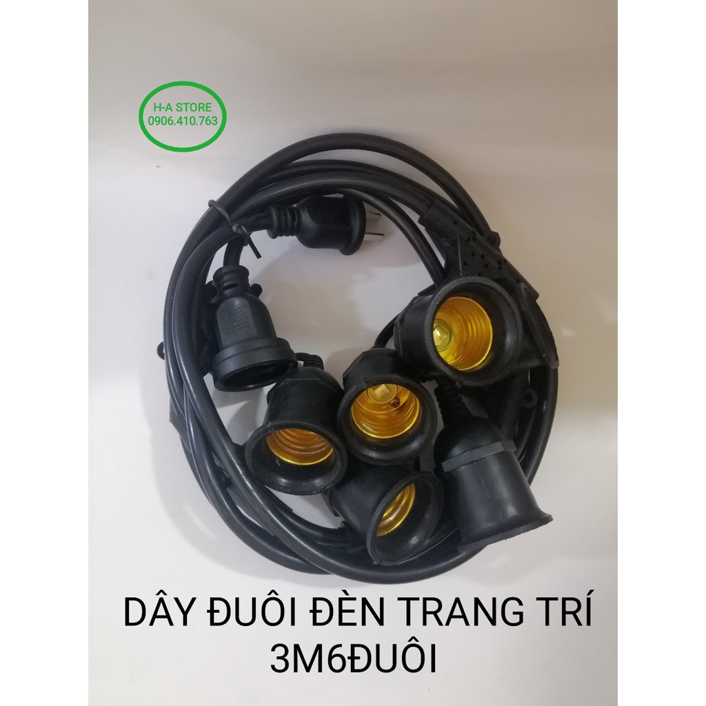 Dây đuôi đèn trang trí ngoài trời kín nước dài 3M/ 5M / 8M / 10M /15M