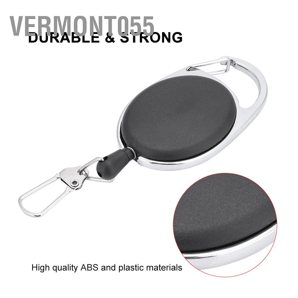 Vermont055 Outdoor Retractable Wire Keychain Anti-theft Anti-lost Key Ring Camping Tools Carabiner