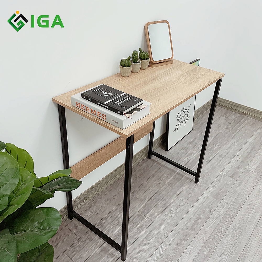 Bàn làm việc IGA Thông Minh, bàn học mini tiết kiệm diện tích phù hợp với nhiều không gian- GM09