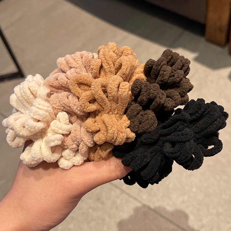 Dây buộc tóc vải lông thiết kế đơn giản thời trang cho nữ